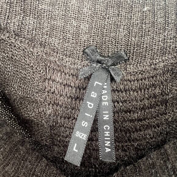 Lapis Skirt Womens L Maxi Gray Knit Y2K Whimsigoth Grunge Ruched - Picture 3 of 7